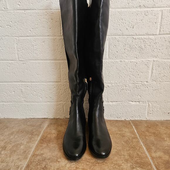 $558 Tory Burch Wyatt Black Over‎ the Knee Boots Women's Sz US 8 - Picture 7 of 10